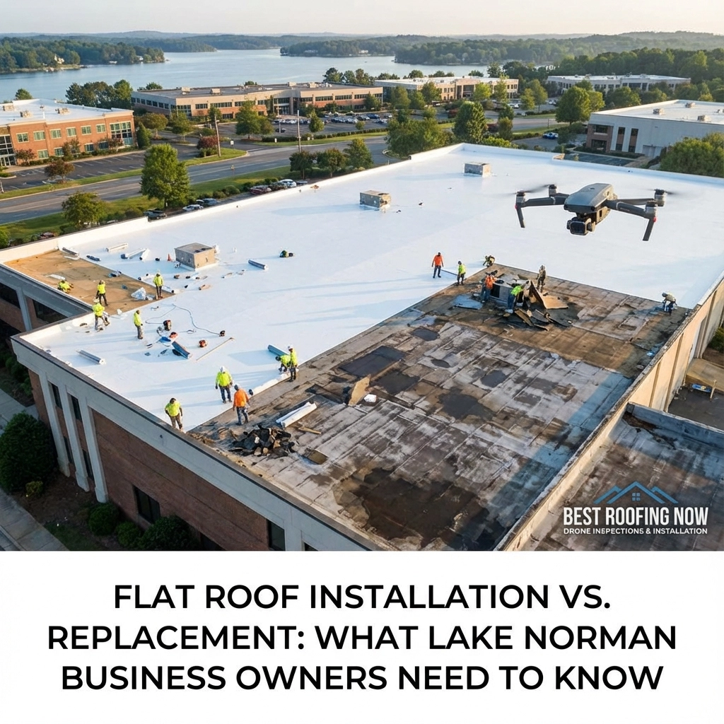Flat Roof Installation vs. Replacement: What Lake Norman Business Owners Need to Know Flat Roof Installation vs. Replacement: What Lake Norman Business Owners Need to Know
