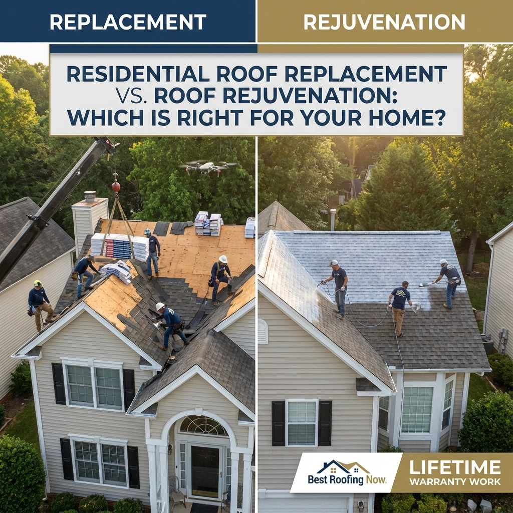 Residential Roof Replacement vs. Roof Rejuvenation: Which Is Right for Your Home? Residential Roof Replacement vs. Roof Rejuvenation: Which Is Right for Your Home?